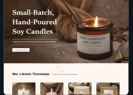 Ember and Oak Candle Co concept homepage by Cre8UrSite